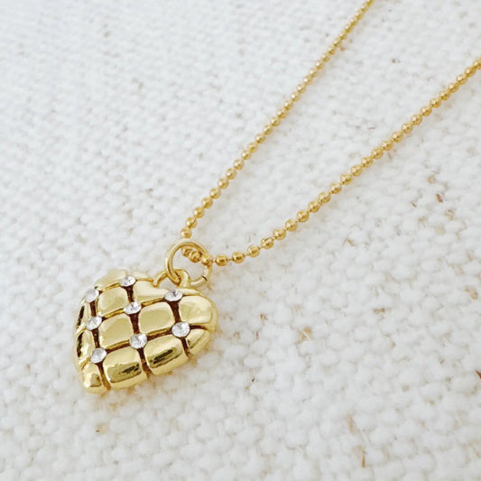 Quilted Heart Necklace