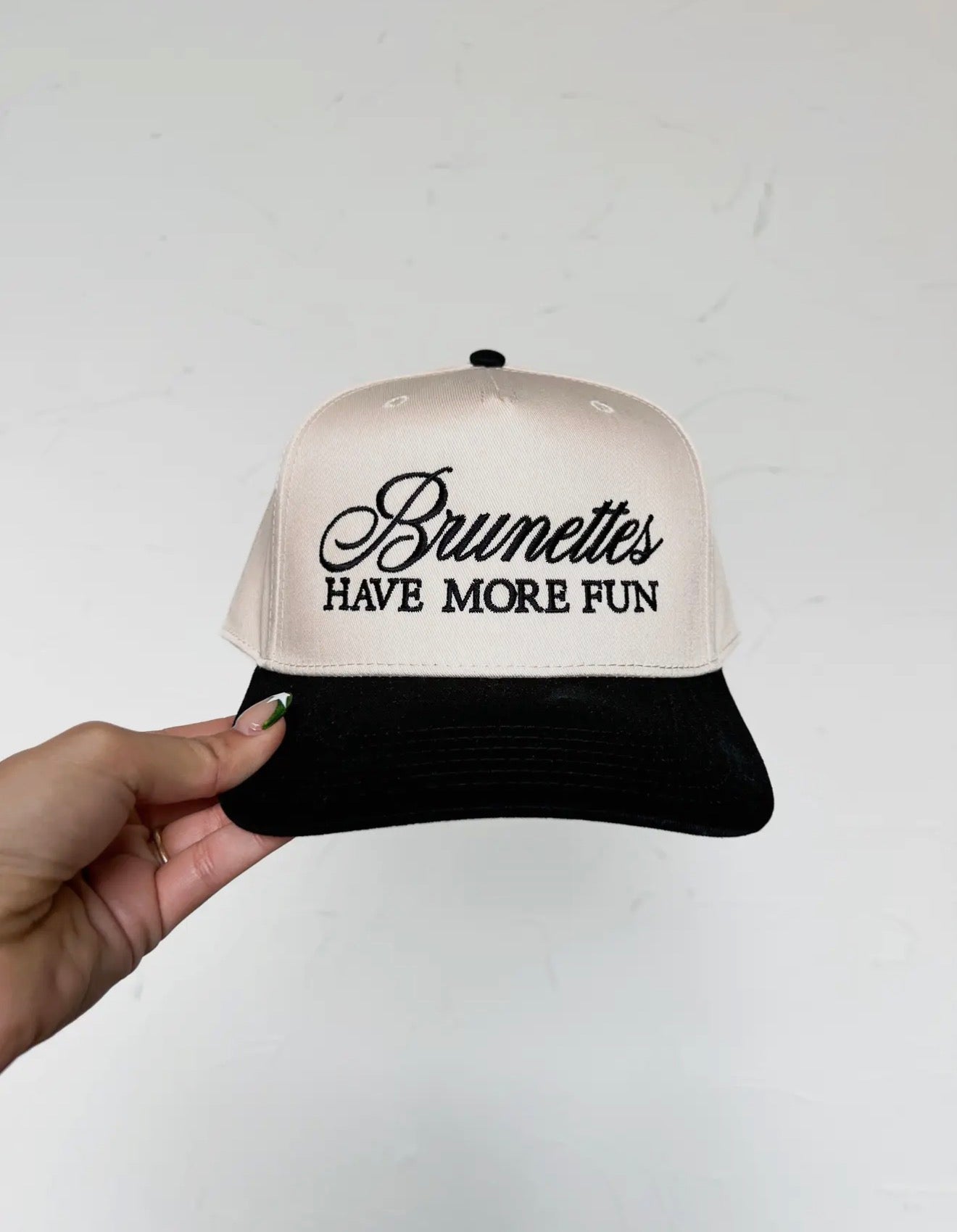brunettes have more fun hat