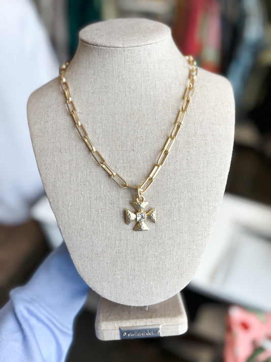 Gold cross necklace