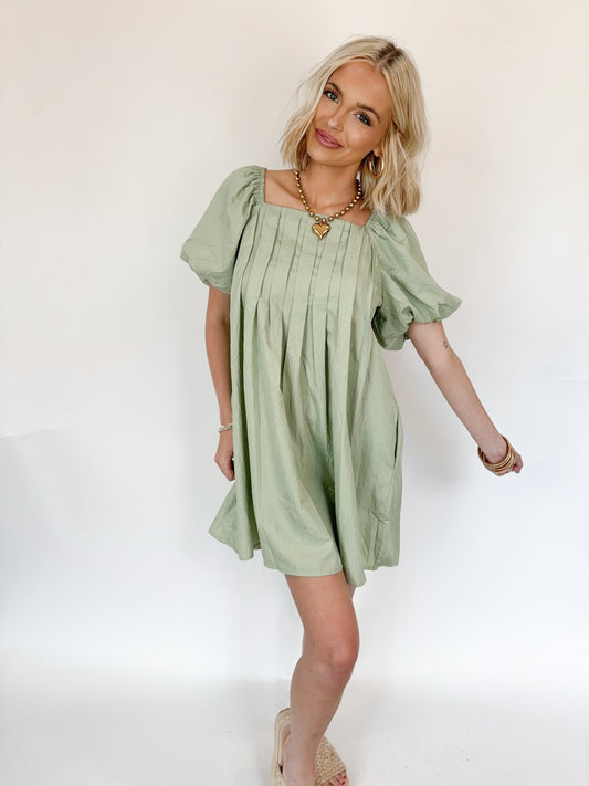 Sunset Sweetheart Dress- sage