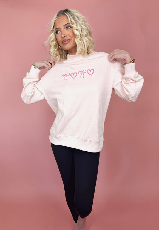 heartstrings mock neck sweater
