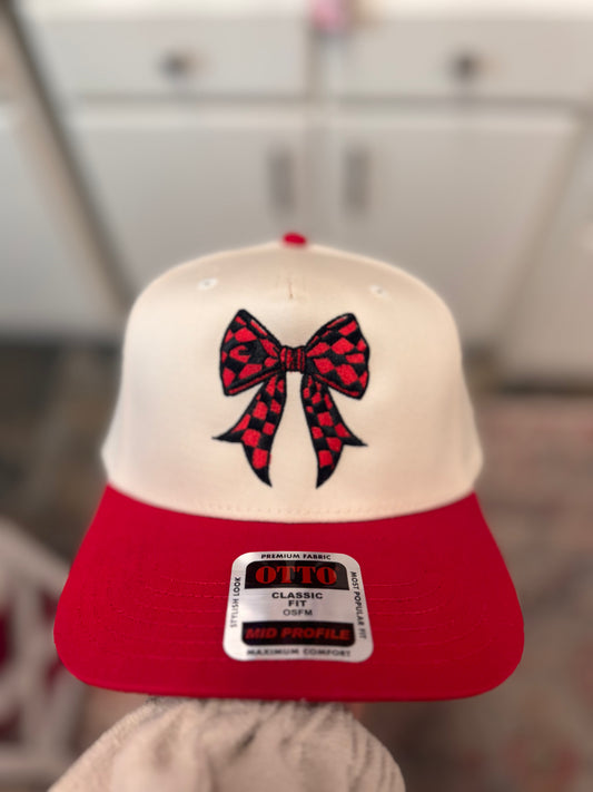 Checkered Bow Hat