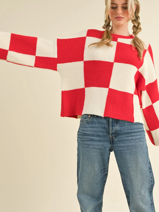 Red Hot Check Top