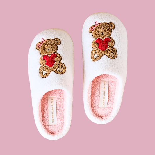 Fuzzy Slippers-Teddy Bear Hugs