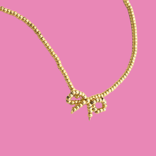 18K Stainless Steel Tarnish Free Bow Necklaces