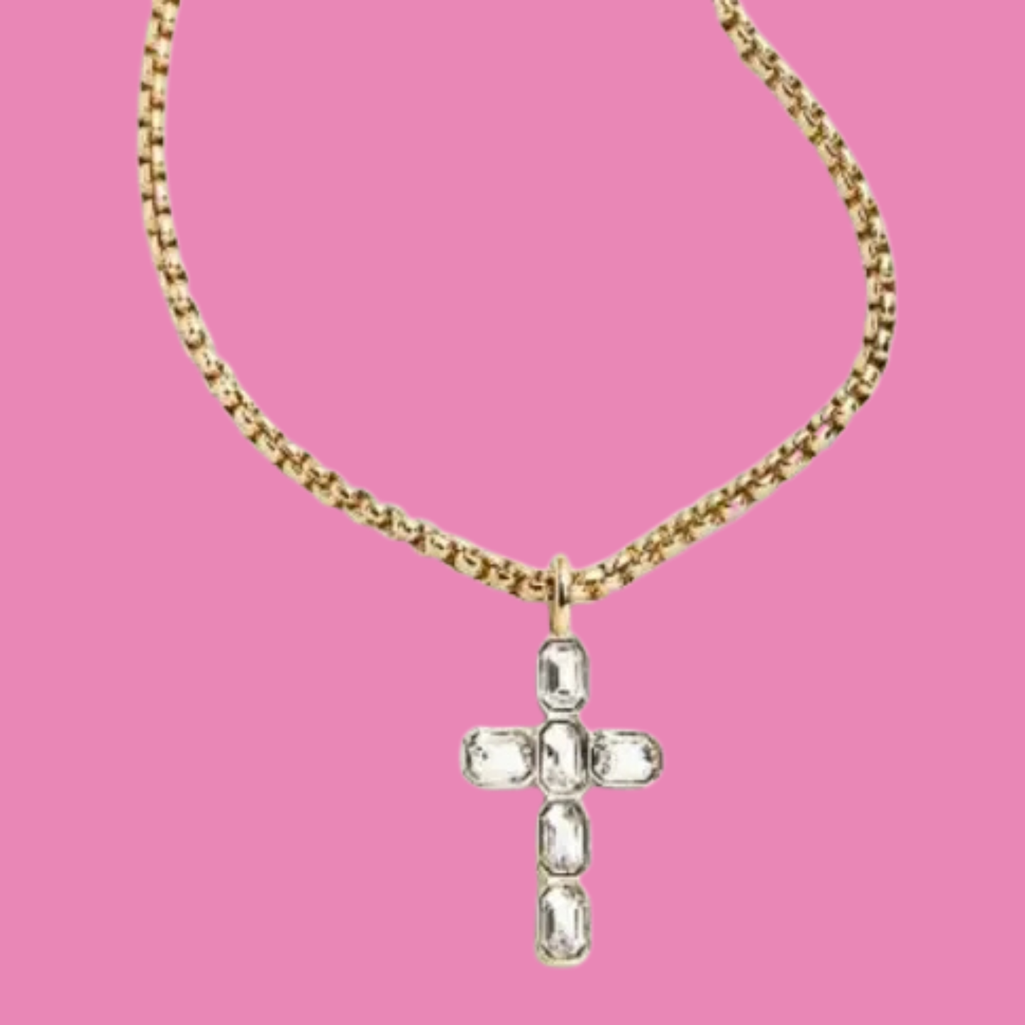 18K Stainless Steel Tarnish Free Cross Necklace