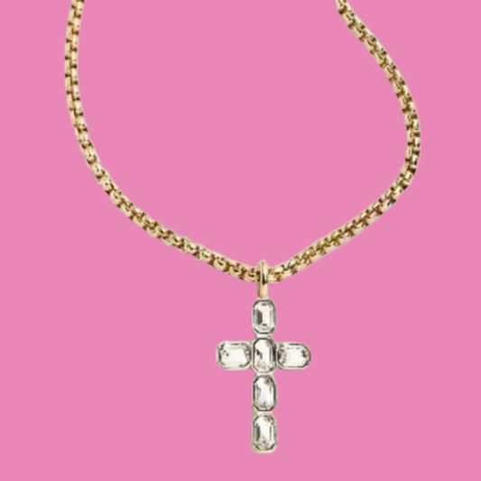 18K Stainless Steel Tarnish Free Cross Necklace