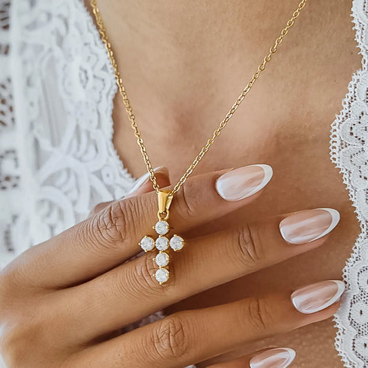Raimon 18K Gold Non-Tarnish Dainty Cross Necklace