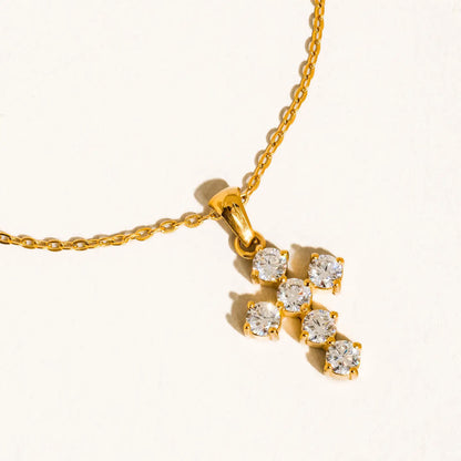 Raimon 18K Gold Non-Tarnish Dainty Cross Necklace