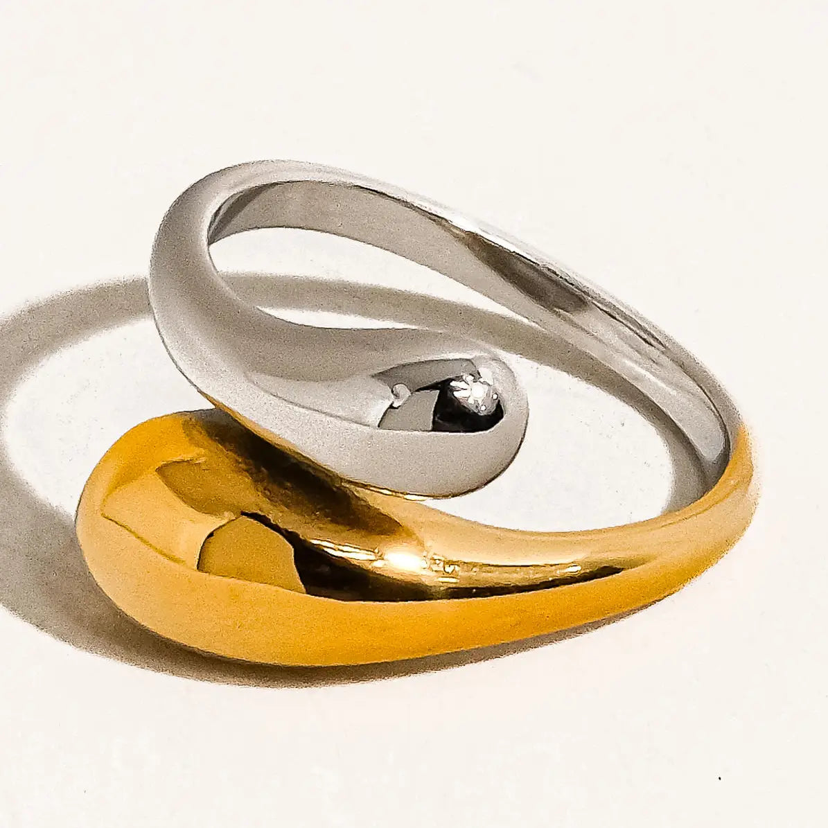 Gabrielle 18K Gold Non-Tarnish Open Twist Ring