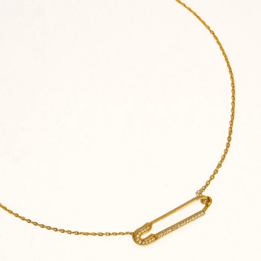 Lyselle 18K Gold Non-Tarnish Dainty Bar Necklace