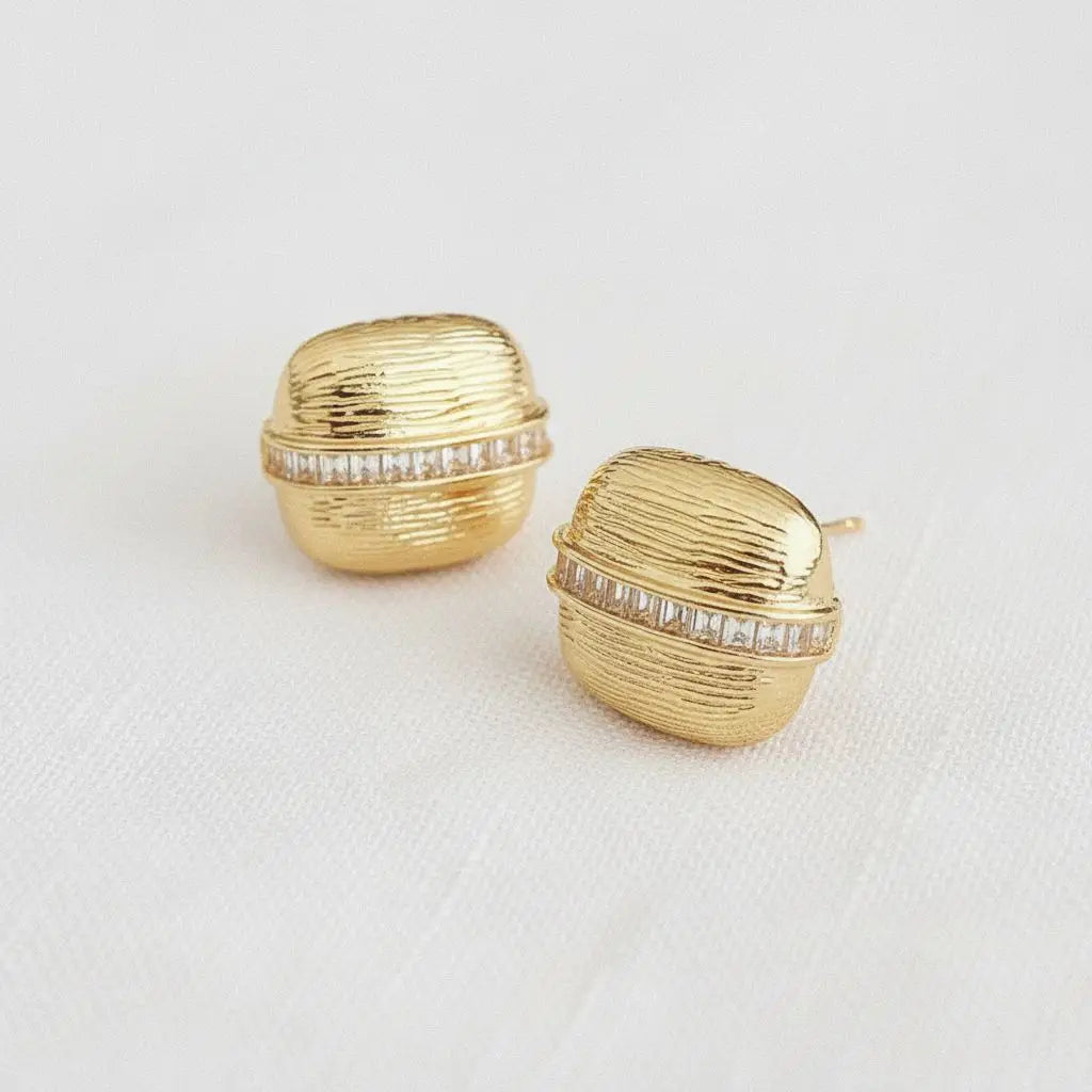 Artisan Geometric Stone Drop Earrings