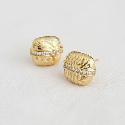 Artisan Geometric Stone Drop Earrings