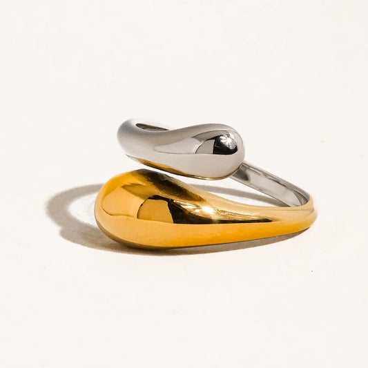 Gabrielle 18K Gold Non-Tarnish Open Twist Ring