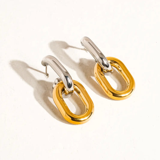 Jaxon 18K Non-Tarnish Double Chain Earring