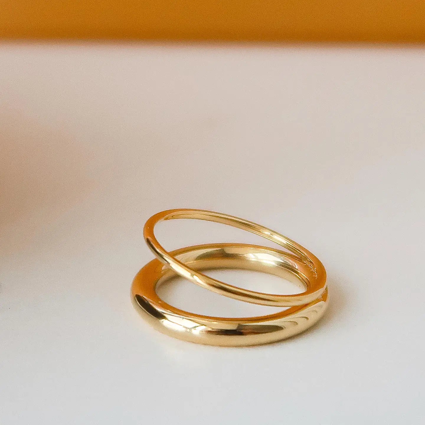 Harvey 18K Gold Non-Tarnish Classic Double Band Ring