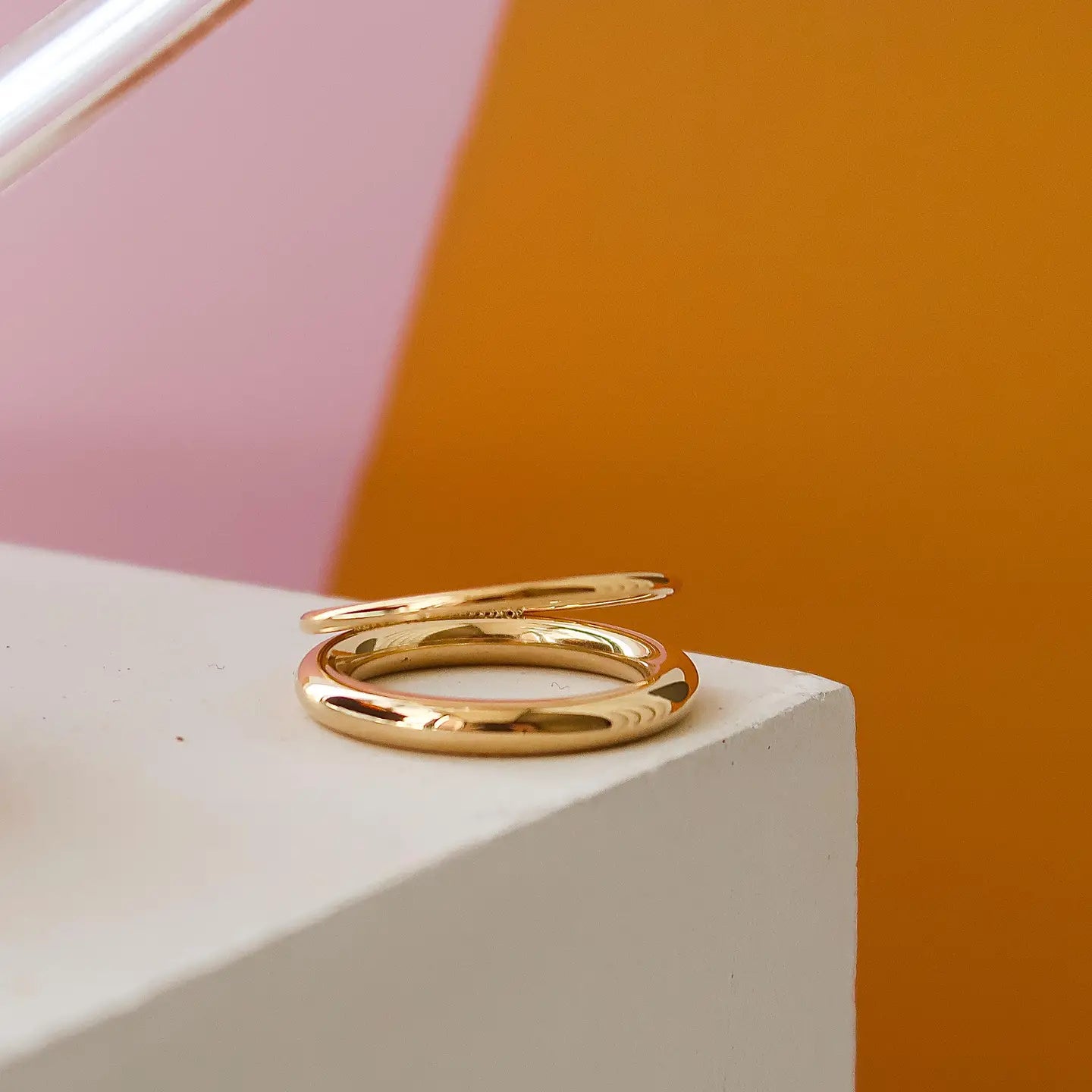 Harvey 18K Gold Non-Tarnish Classic Double Band Ring