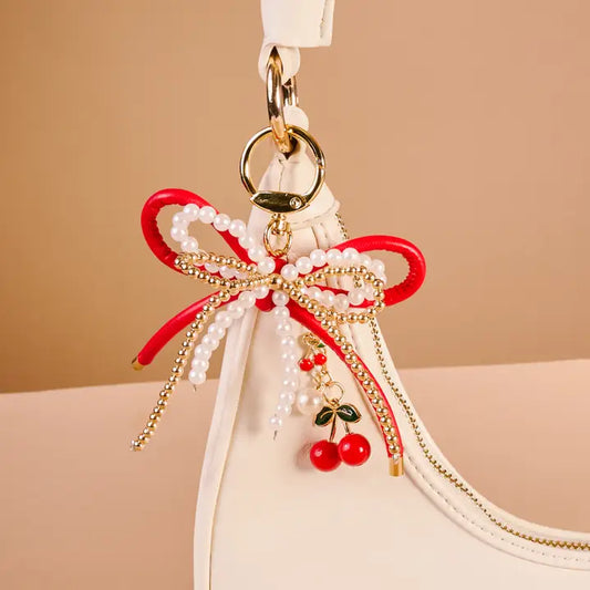 Layered Bows Bag Charm-Cherry Bliss