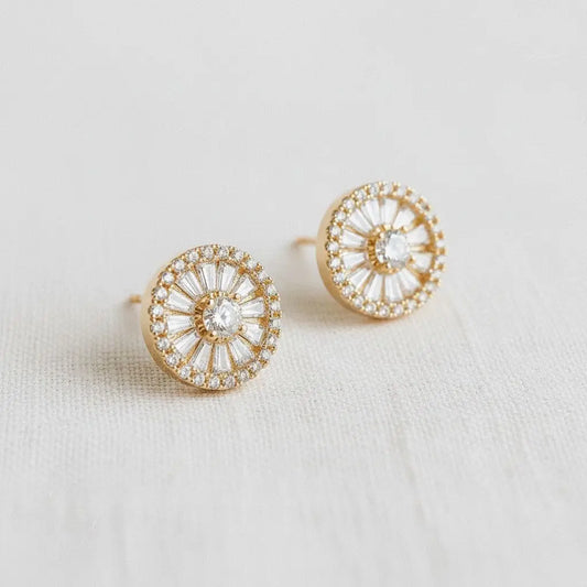 Vintage Glamour Gemstone Stud Earrings