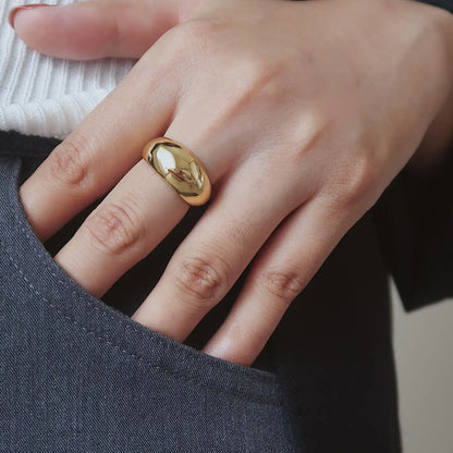 Roscoe 18K Gold Non-Tarnish Chunky Dome Statement Ring