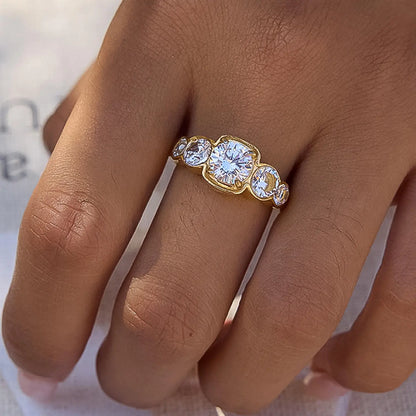 Irid 18K Gold Non-Tarnish Multi Cz Statement Ring