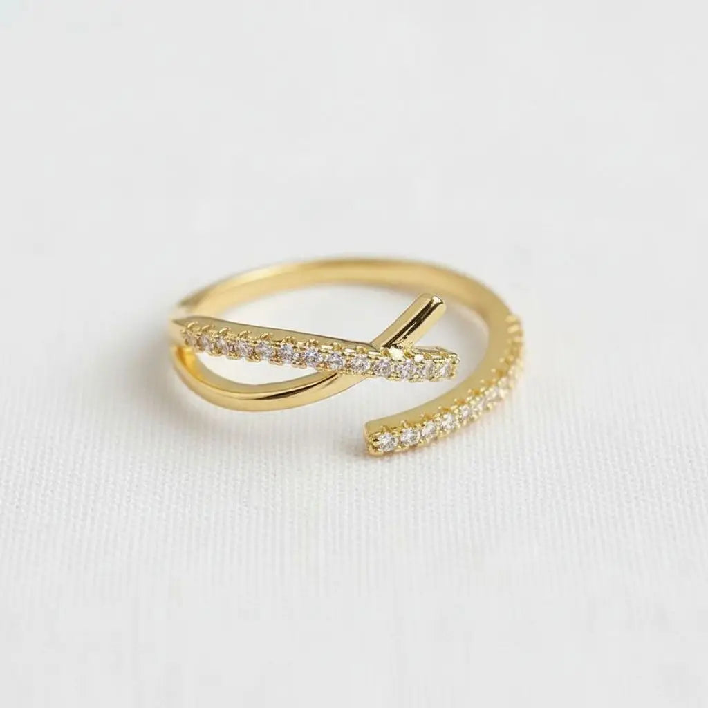 Chic Geometric Zirconia Adjustable Ring